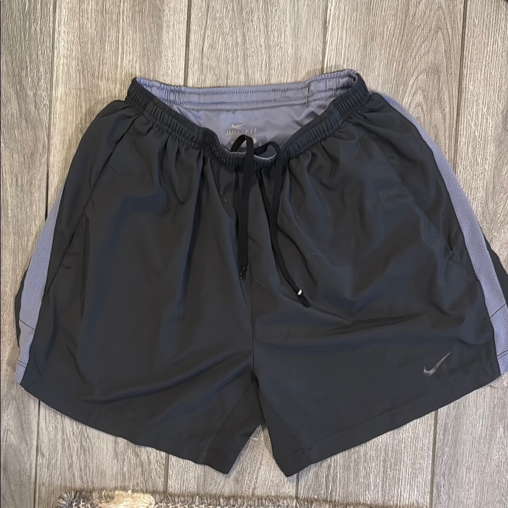 Nike Black and Purple Sports Shorts size small